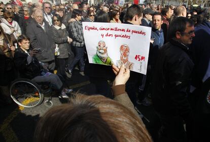 Críticas del 15-M hacia los líderes sindicales.