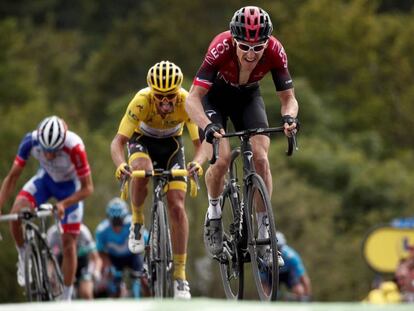 Geraint Thomas llega a la meta en la sexta etapa del Tour.