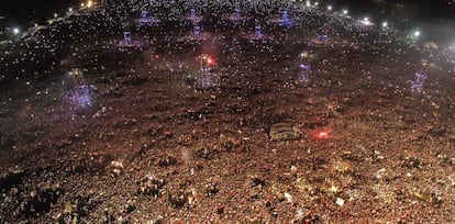 Una imagen aérea del multitudinario show.