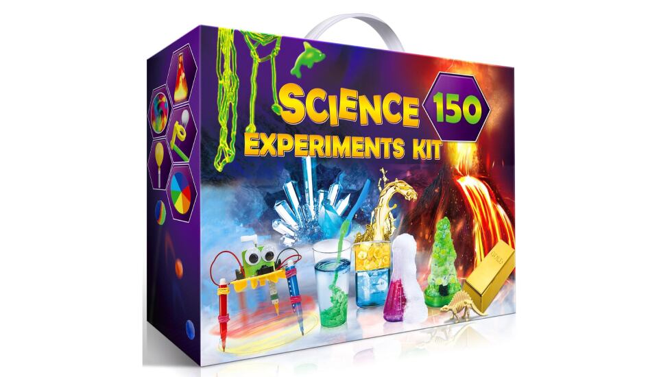 Kit de ciencia infantil con 150 experimentos.