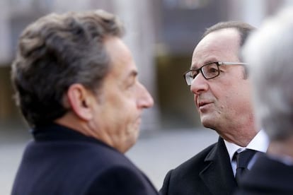 Nicol&aacute;s Sarkozy y el presidente franc&eacute;s Fran&ccedil;ois Hollande.