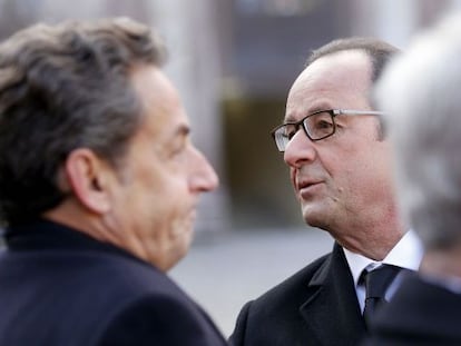 Nicol&aacute;s Sarkozy y el presidente franc&eacute;s Fran&ccedil;ois Hollande.