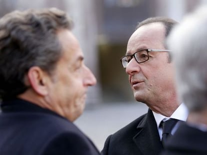 Nicol&aacute;s Sarkozy y el presidente franc&eacute;s Fran&ccedil;ois Hollande.