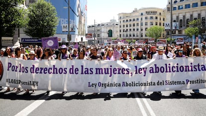 Manifestación contra la prostitución en Madrid el pasado 28 de mayo.