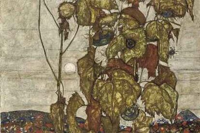 <i>Los girasoles marchitos</i> (1914), de Schiele.