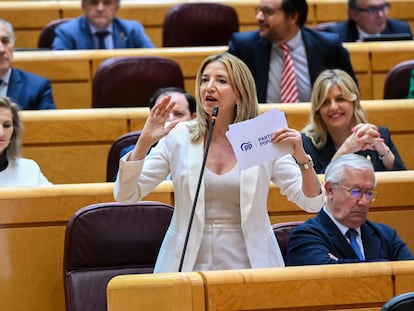 La portavoz del PP en el Senado, Alicia García, el pasado 9 de abril.