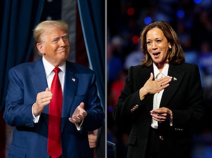 Los candidatos presidenciales de Estados Unidos, el expresidente Donald Trump y la vicepresidenta Kamala Harris.