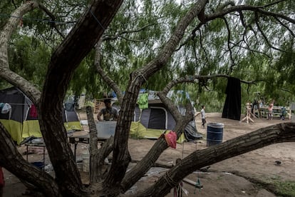 Campamento de refugiados de Matamoros, en el Estado de Tamaulipas,  norte de México. 