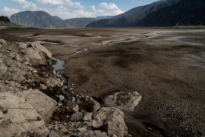 Cerca del sitio donde es habitualmente más profunda la laguna brotan manantiales que fluyen hacia un hoyo que se traga el agua y la lleva al subsuelo.