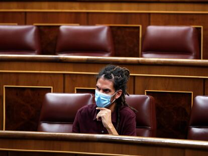 El diputado de Podemos Alberto Rodríguez durante el pleno del Congreso, el pasado martes.