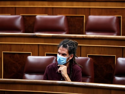 El diputado de Podemos Alberto Rodríguez durante un pleno del Congreso, el 28 de septiembre.