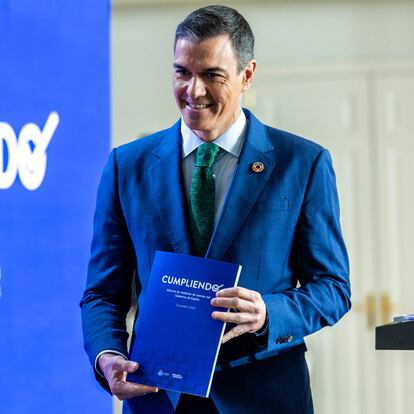 DVD 1246 (23/12/24) Comparecencia en rueda de prensa del presidente del Gobierno, Pedro Sánchez, para hacer balance del año, en el complejo de La Moncloa.  © Claudio Álvarez