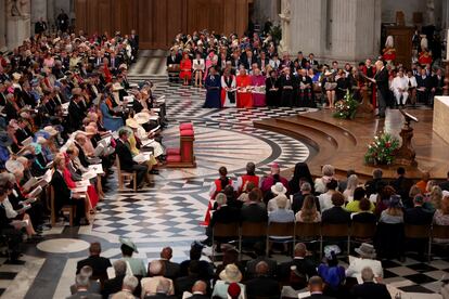 Una vista general del altar de San Pablo durante una lectura realizada por el primer ministro británico Boris Johnson.