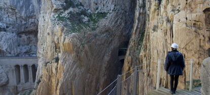 Tramo restaurado del Caminito del Rey en el Chorro de Málaga.