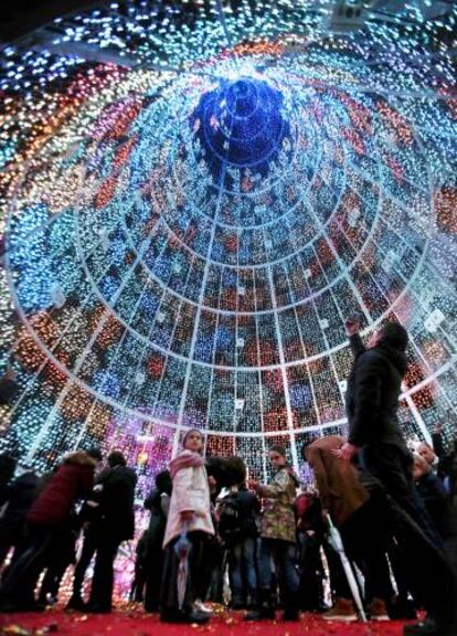 Día de la inauguración del alumbrado navideño de Vigo.