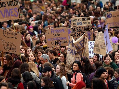 La manifestación del 8-M en Barcelona, el pasado marzo.