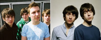 A la izquierda, Arctic Monkeys. Alex Turner, su líder, formó a principios de este año el dúo The Last Shadow Puppets.