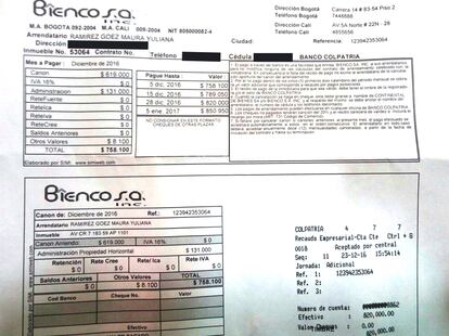 Pagos de Maura Yuliana al arriendo del apartamento en el que vivía el cónsul Hernández.