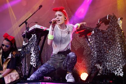Grimes en un actuación en Sídney.  Foto: Getty