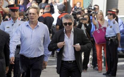 Jorge Horacio Messi (wearing sunglasses) is accused of masterminding the tax fraud.