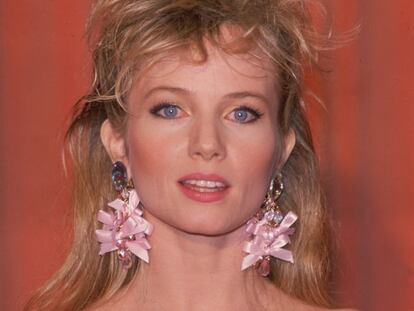 Rebecca De Mornay en el backstage de los Golden Globes en 1987.