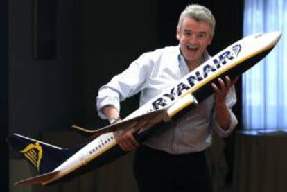 El presidente de Ryanair, Michael O'Leary, durante la rueda de prensa que ofreció en Madrid. EFE/Archivo