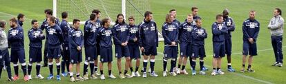 La selección italiana, durante un entrenamiento.