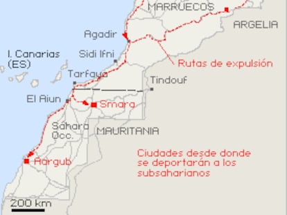 Las autoridades marroquíes trasladan a los inmigrantes al Sáhara Occidental