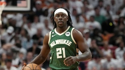 Jrue Holiday, en un partido de este año con los Milwaukee Bucks.