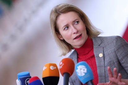 La primera ministra de Estonia, Kaja Kallas, en Bruselas el pasado 1 de febrero.