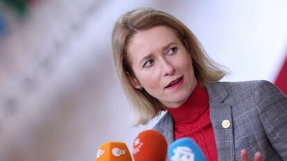 La primera ministra de Estonia, Kaja Kallas, en Bruselas el pasado 1 de febrero.