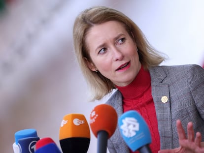 La primera ministra de Estonia, Kaja Kallas, en Bruselas el pasado 1 de febrero.