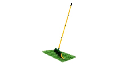 Artificial grass brush on white background