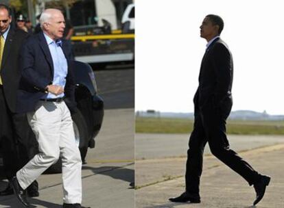 Los candidatos a la presidencia de EE UU John McCain (izquierda) y Barack Obama.