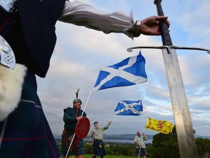 Acto reivindicativo independentismo escoc&eacute;s en Loch Lomond.