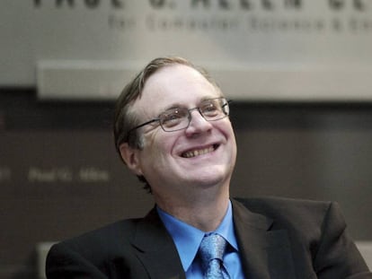 Paul Allen, em 2003, no centro de Ciências de Computação que leva seu nome na Universidade de Washington, em Seattle