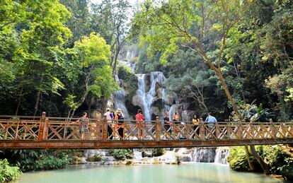 Cascada de Kouangxi en Luang Prabang, en Laos.