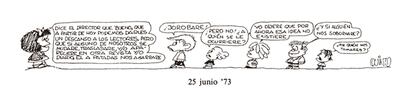 La última viñeta de 'Mafalda', publicada el 25 de junio de 1973.