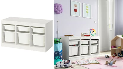 This Ikea furniture is perfect for storing toys.