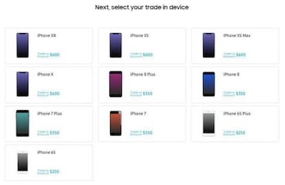 Precios que Samsung paga por tus 'viejos' iPhone.