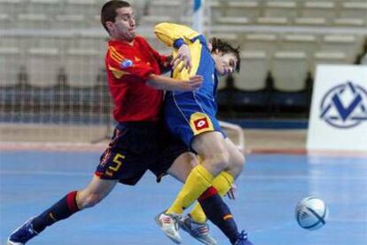 Oriol y Kudlay, durante la semifinal España-Ucrania.