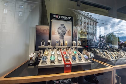 Escaparate de relojes en una tienda de la ciudad suiza de Ginebra, el 2 de agosto.