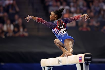 Simone Biles en las pruebas de gimnasia del equipo olímpico de Estados Unidos, el pasado 30 de junio.