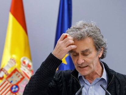 El director del Centro de Coordinación de Alertas y Emergencias Sanitarias, Fernando Simón, durante la rueda de prensa.