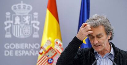 El director del Centro de Coordinación de Alertas y Emergencias Sanitarias, Fernando Simón, durante la rueda de prensa.