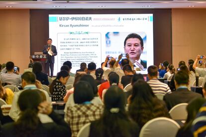 Kirsán Iliumyínov, durante una conferencia hace un año en Chongchín (China).