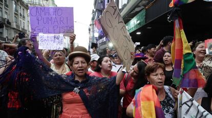 Manifestação a favor de Evo Morales, em dezembro, em Buenos Aires.