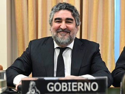 José Manuel Rodríguez Uribes, en la Comisión de Cultura del Congreso de los Diputados. 
 