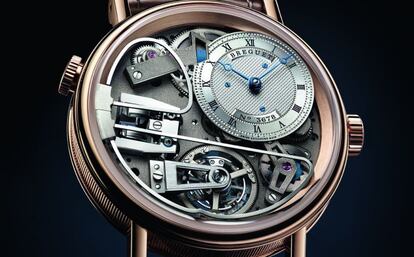 Breguet Tradition R&eacute;p&eacute;tition Minutes Tourbillon. Reloj artesanal, con caja de oro rosa y esfera de oro 18 quilates con ba&ntilde;o de plata y decoraci&oacute;n guilloch&eacute; realizada a mano. Precio: sin definir.