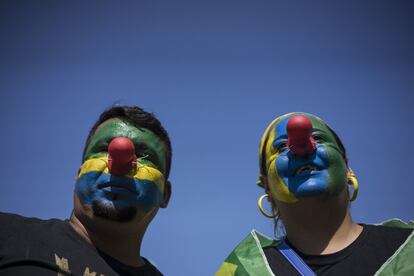 Manifestantes no Rio.